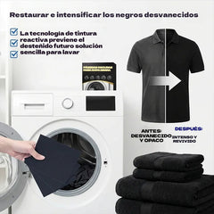 【50%OFF】🔥🔥【5 cajas (60 comprimidos)】✨Hoja para reparar y restaurar el color de prendas negras de uso doméstico