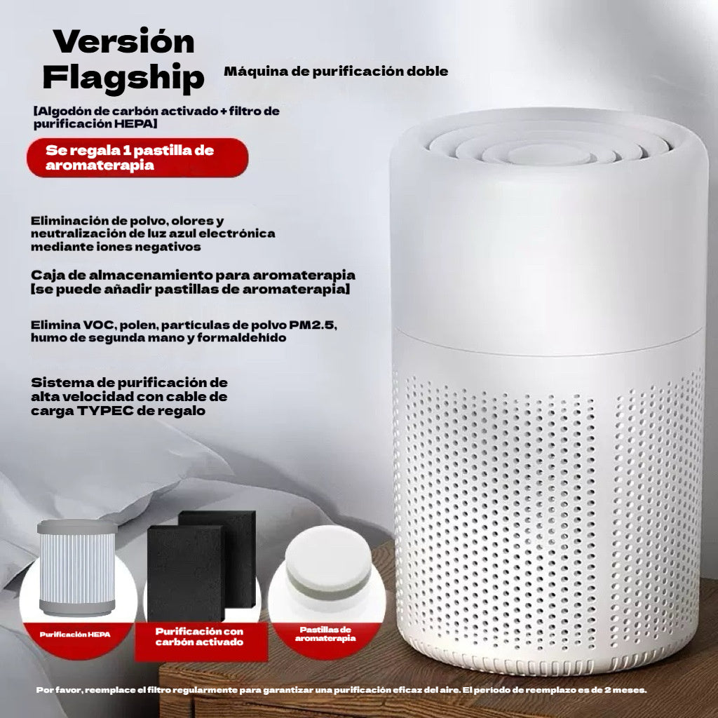 Purificador de aire para interiores—Elimina el humo de segunda mano, las partículas PM2.5 y el formaldehído.