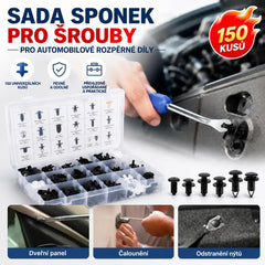 🧰🛠️【Sada 150 kusů + kleště】Sada rozpěrných šroubů a plastových příchytek pro automobily