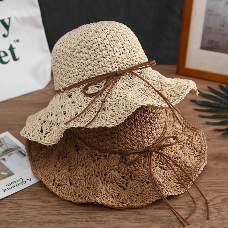 🎀🎀 50% DE DESCUENTO 👒 | Sombrero de paja con lazo retro – Plegable y transpirable para el verano