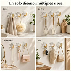 🧊✨ Pack de Ganchos Adhesivos sin Taladro | Súper Resistentes, Transparentes y Multiusos para Baño y Hogar
