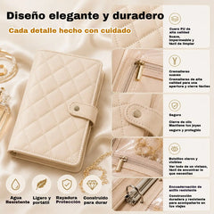 🔥Elegante bolsa portátil para guardar joyas con estampado a cuadros
