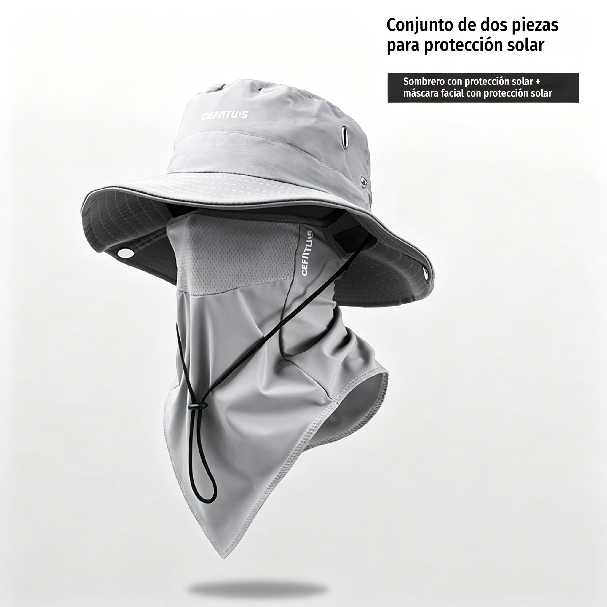 🧢🎣 Gorro de pescador transpirable con mascarilla desmontable – Protección UPF 50+, ligero e ideal para actividades al aire libre 🛡️