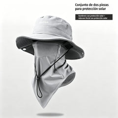 🧢🎣 Gorro de pescador transpirable con mascarilla desmontable – Protección UPF 50+, ligero e ideal para actividades al aire libre 🛡️