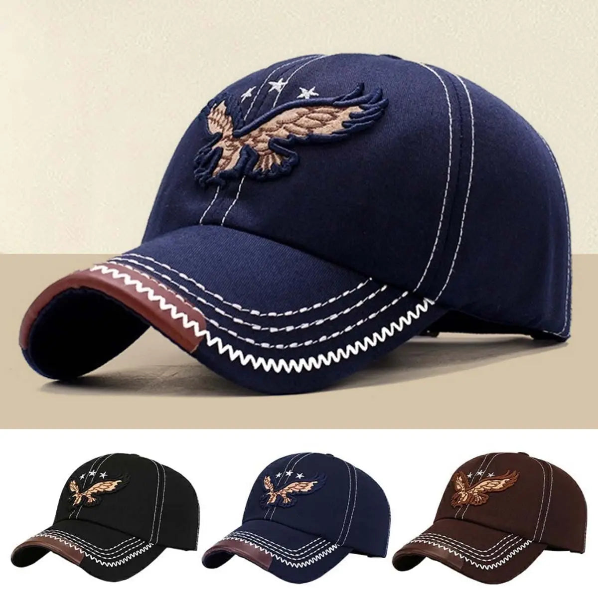 🔥 Productos más vendidos【2 piezas】💙Gorra de béisbol con bordado de águila