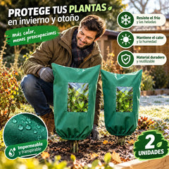 ⏳【Juego de 3 piezas】🌱 Imprescindible para el jardín en invierno | Funda protectora contra heladas: cubierta transpirable y reutilizable para arbustos, macetas y árboles jóvenes.