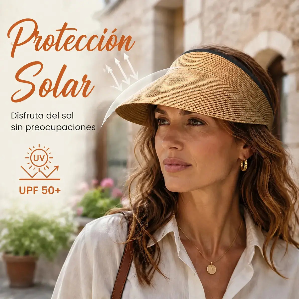 👒🌞 Visera de Paja con Ala Ancha – Protección UV, Ligera, Transpirable y Plegable, Ideal para Playa y Verano 🏖️💃