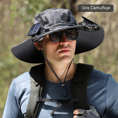 🌞🎁 ¡El Regalo Perfecto para Él! Sombrero Solar con Ventiladores Integrados y Protección Total contra el Sol 💨🧢