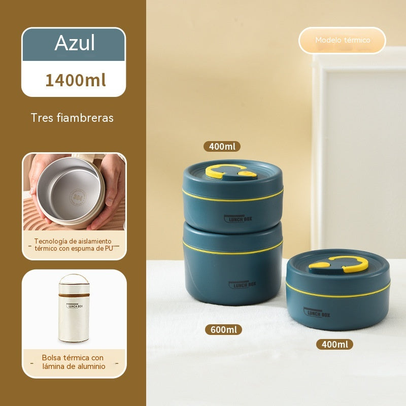 🎁 Juego de 3 recipientes térmicos + Bolsa térmica de regalo🔥 ¡OFERTA ESPECIAL 49% DE DESCUENTO! 🔥🍲 Set de Recipientes Térmicos Portátiles – Mantiene la Comida Caliente Hasta 6 Horas