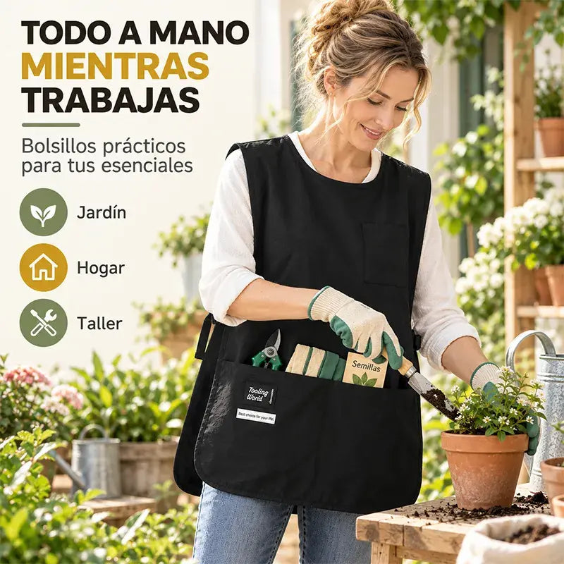 👩‍🍳✨ Mandil Chaleco Impermeable y Antimanchas – Ideal para Cocinar, Manualidades y Jardinería, con Ajuste Cómodo 🛡️