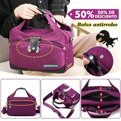 👜 【50% OFF】Bolso casual de tela Oxford – 💧ligero, impermeable y con gran capacidad 📦 3 formas de llevarlo: ✋mano, 🦾hombro o 🎒bandolera. 🌟