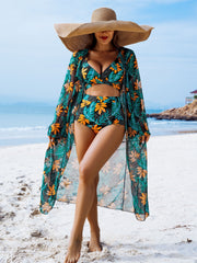 🩱🏖️【Descuento del último día】【40-100KG】Conjunto de traje de baño de tres piezas sexy y moderno