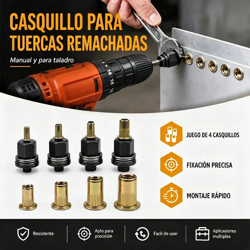 【75pcs】🛠️ Juego de Remachadora de Tuercas Manual | Herramienta Fácil para Colocar Tuercas Remachables en Metal, Chapas y Automóviles (M3-M6)🔧