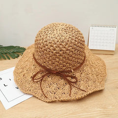 🎀🎀 50% DE DESCUENTO 👒 | Sombrero de paja con lazo retro – Plegable y transpirable para el verano