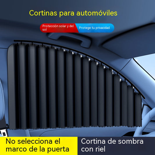 🔥【Juego de 4 piezas】🚗Cortina parasol con riel deslizante para ventana de coche y aislamiento térmico
