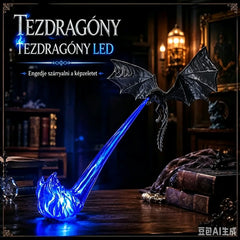 🐉🔥 3D tűzokádó sárkány LED fény | Fantázia világító könyvespolc dekoráció