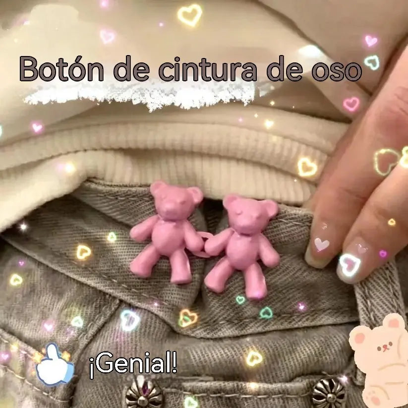【Compra 8 y llévate 8 gratis】Hebilla de cinturón con forma de oso, una herramienta mágica para ajustar el tamaño de la cintura.