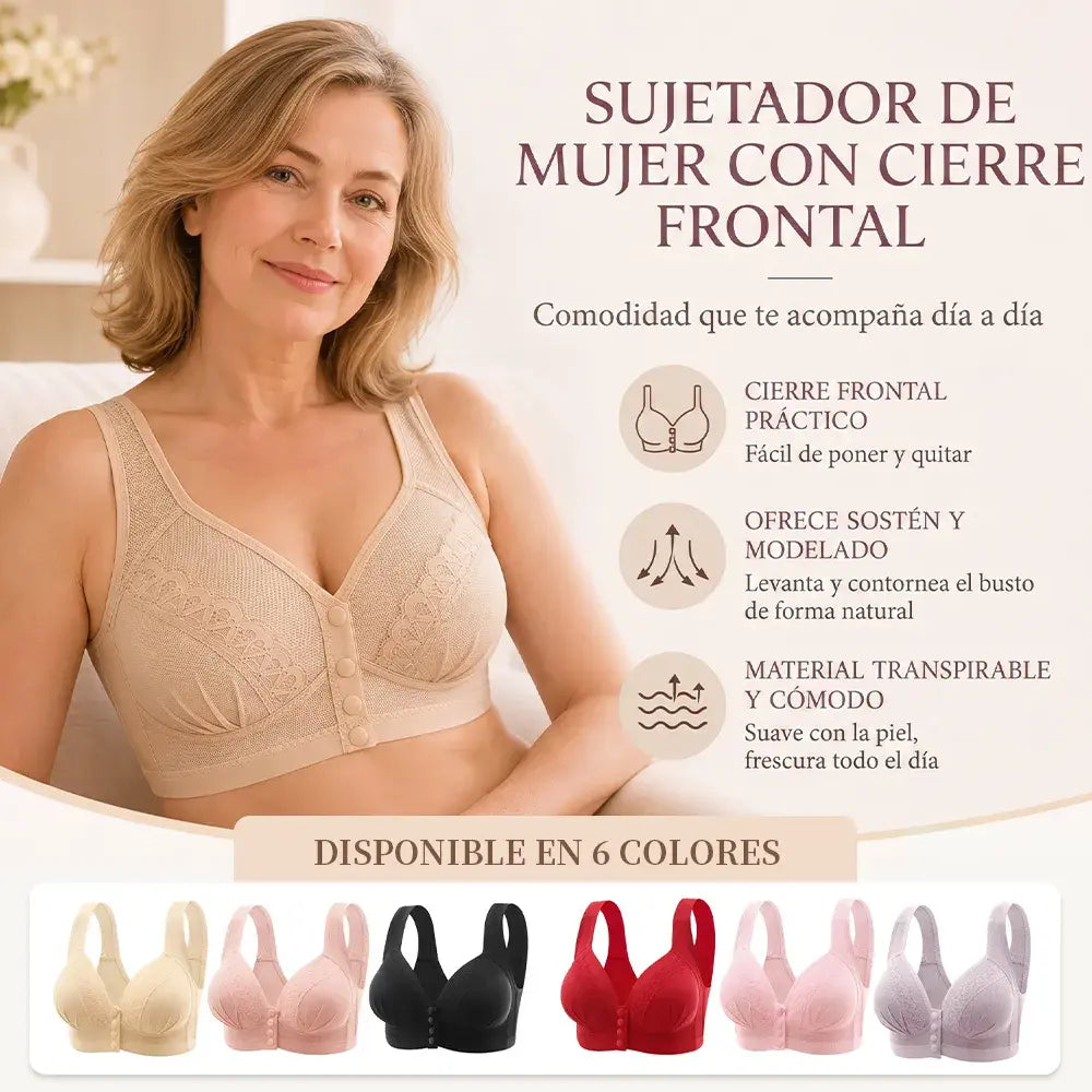 👙【Juego de 3 piezas】✨ Sujetador de Tirantes Sin Aros con Cierre Delantero – Sin Costuras, Efecto Elevador y Estilo Espalda Bonita para Mujer🌸