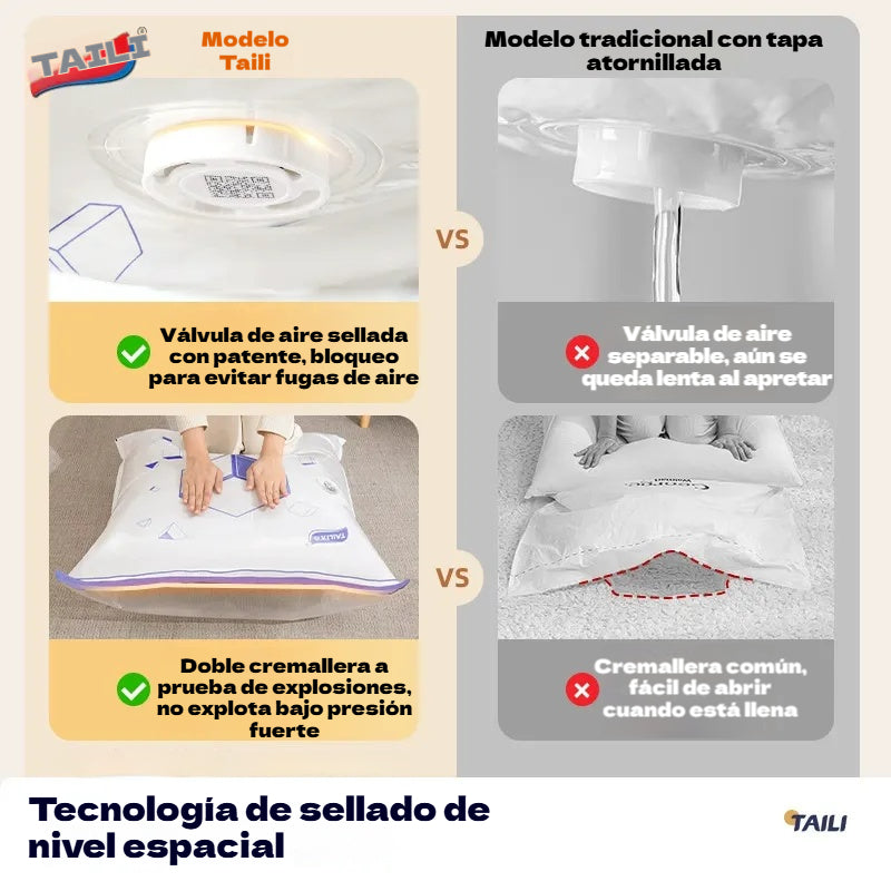 🧳 5 artículos por 27 euros 💨 Bolsa de almacenamiento al vacío grande y compresible: no requiere bomba, es a prueba de fugas e ideal para ahorrar espacio en maletas y en casa ✈️