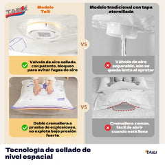 🧳 5 artículos por 27 euros 💨 Bolsa de almacenamiento al vacío grande y compresible: no requiere bomba, es a prueba de fugas e ideal para ahorrar espacio en maletas y en casa ✈️