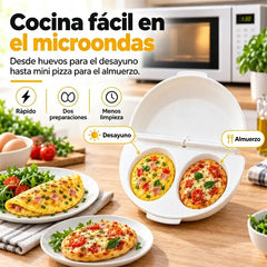 🍳【2 unidades】✨ Molde para Cocinar Huevos en Microondas – Diseño Desmontable de Doble Compartimento, Material Antiadherente de Grado Alimenticio, Ideal para Huevos Poché y Fritos, la Opción Rápida para el Desayuno 🥚