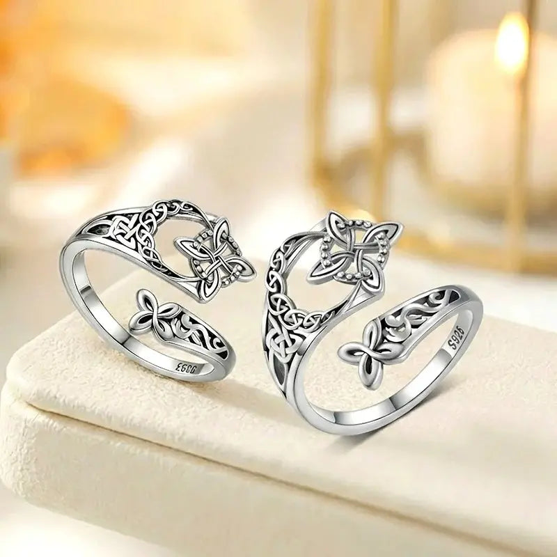Anillo de nudo celta de plata S925 con compra 1 y llévate 1 gratis