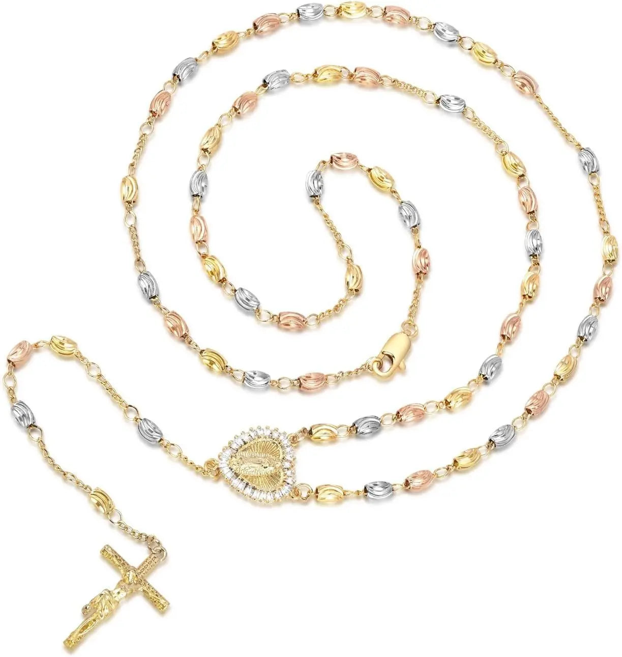 ✝️❤️Collar con cruz del rosario de la Virgen María