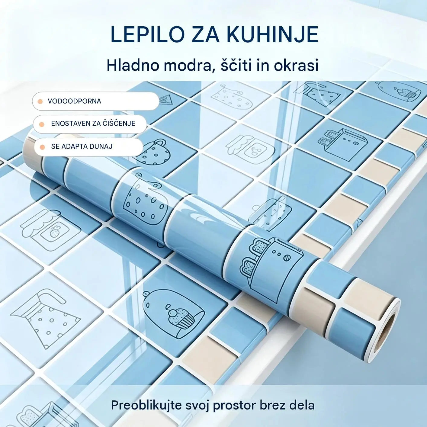 Nalepke za kuhinjo, odporne na olje, vodoodporne samolepilne tapete, zaščita za pult.