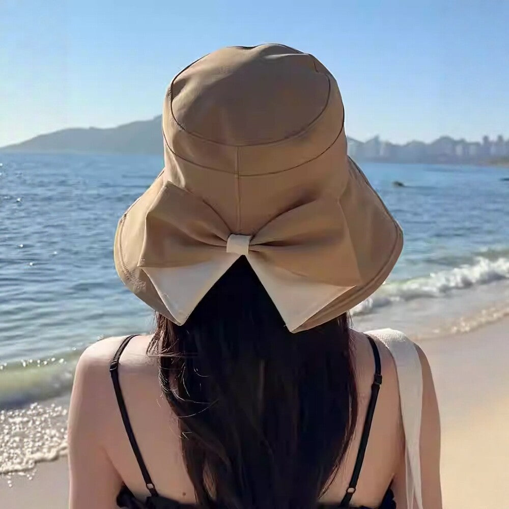 👒✨ Dámský sluneční klobouk s mašlí a širokou krempou – skládací, 360° ochrana 🎀