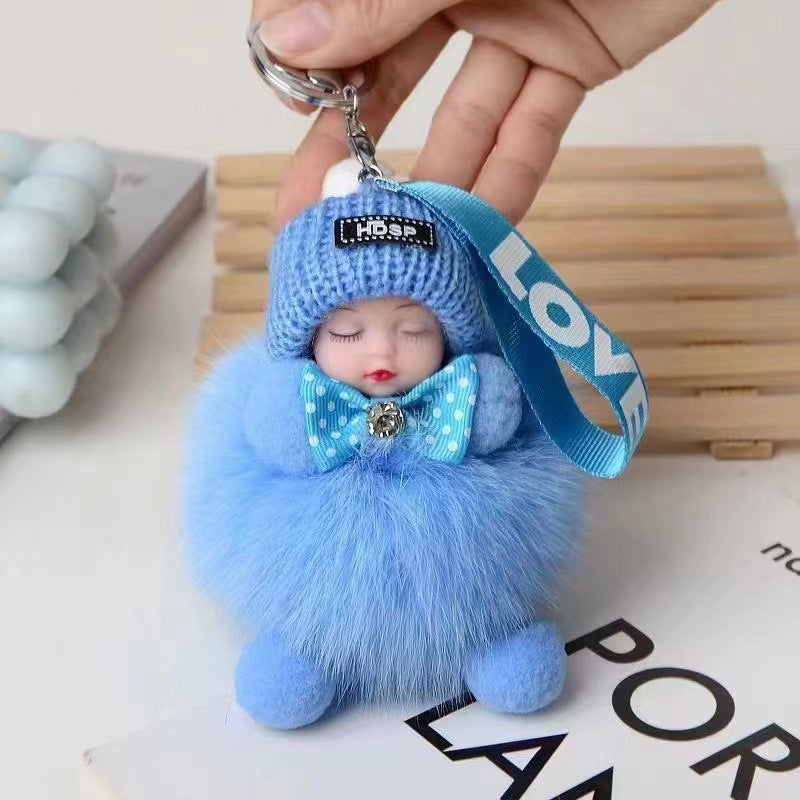 😴🧸🚗Compra 1 y llévate 1 gratis🔥Colgante para coche con forma de muñeco durmiente, llavero de dibujos animados con motivo de peluche.