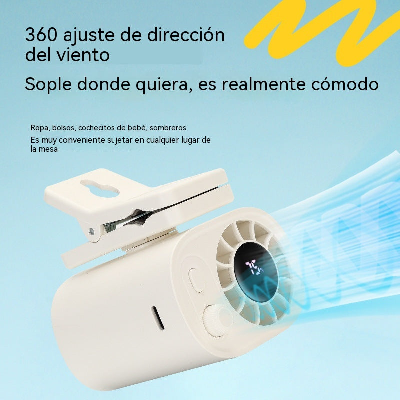 🔥 AR29 Ventilador portátil recargable con clip – 100 velocidades y potente flujo de aire