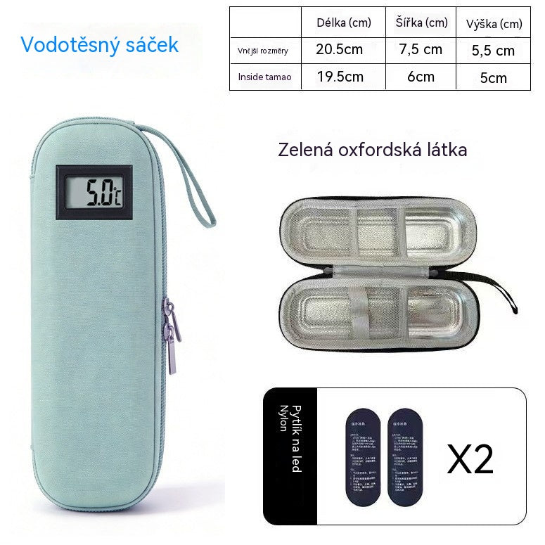❄️✈️Přenosný chladič inzulínu s indikátorem teploty