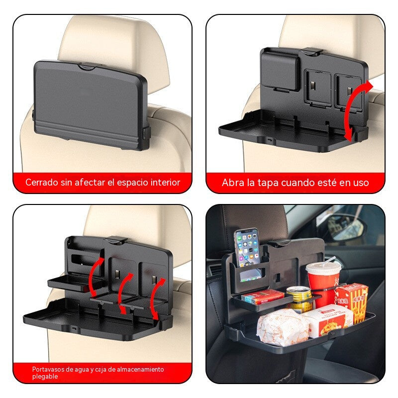 🚗Mesa de comedor pequeña para coche, mesa plegable con función de almacenamiento.