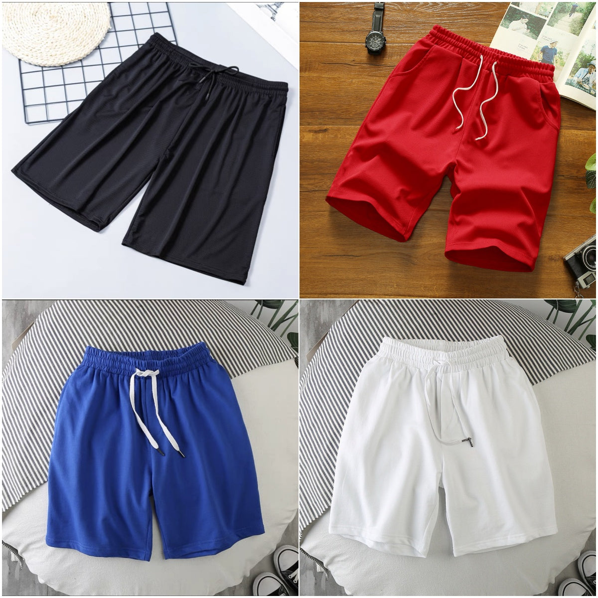 😎【4 piezas】Nuevos pantalones cortos holgados, transpirables y de secado rápido 2025