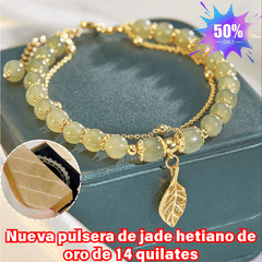 ✨【30%OFF】Nueva pulsera de jade hetiano de oro de 14 quilates
