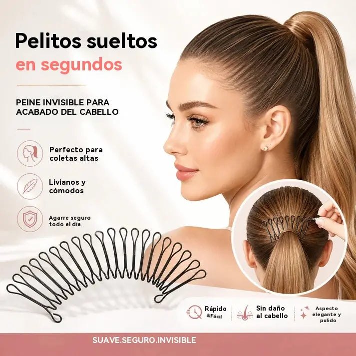 【Juego de 6 piezas】Peineta para cabello rebelde con agarre invisible y flexible