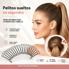 【Juego de 6 piezas】Peineta para cabello rebelde con agarre invisible y flexible