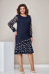 🎁🔥【S-5XL】👗Moda nuevo vestido patchwork lunares