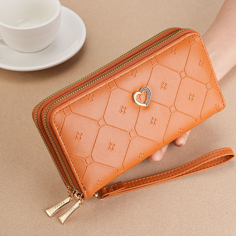 👛 Nueva billetera de gran capacidad con doble cremallera y diseño patchwork 2026