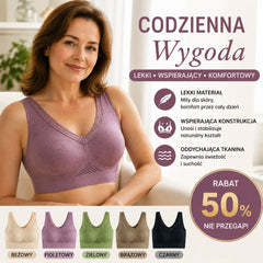 【Zestaw 3 sztuk】Biustonosz koronkowy bez fiszbin z wysokim wsparciem dla kobiet