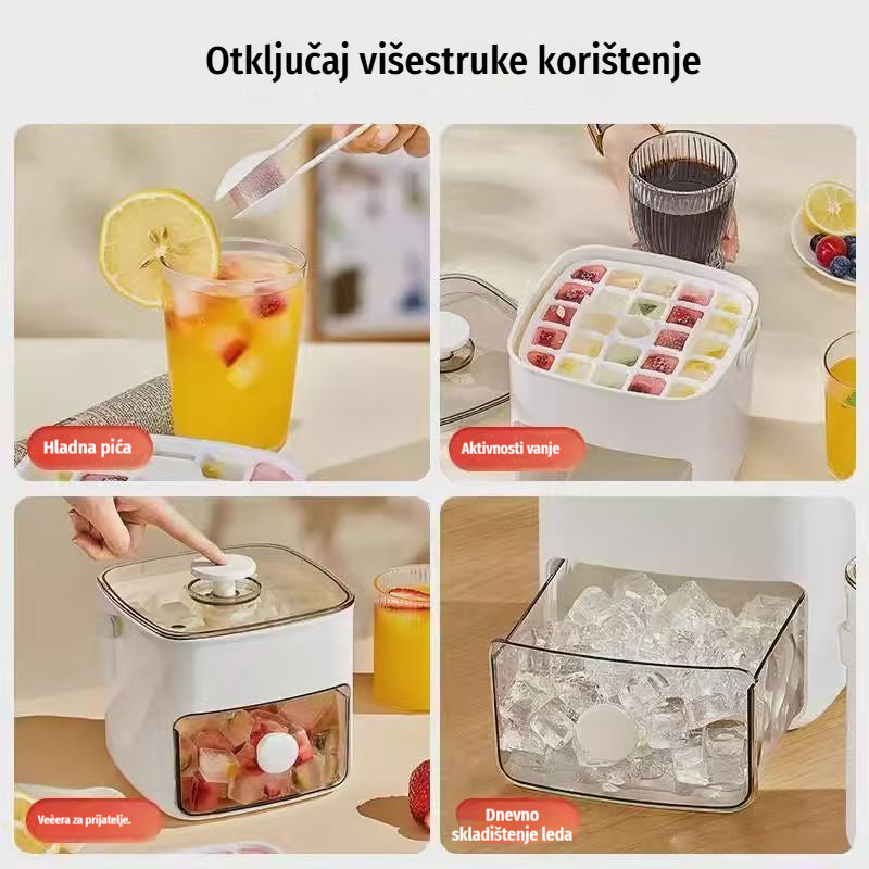 💞Prodaja je premašila 50.000! 💥🥤🧊 50% popusta! Ledomat s funkcijom pohrane leda: proizvodi 48 kockica leda odjednom, poklopac protiv curenja 🏖️✅