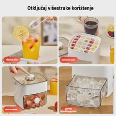 💞Prodaja je premašila 50.000! 💥🥤🧊 50% popusta! Ledomat s funkcijom pohrane leda: proizvodi 48 kockica leda odjednom, poklopac protiv curenja 🏖️✅