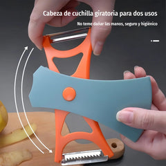🥔【2 unidades a 24 euros】✨ Pelador Multifunción 2 en 1 – Corte Recto y Ondulado con Cabezal Giratorio para una Cocina Más Práctica 🧑‍🍳