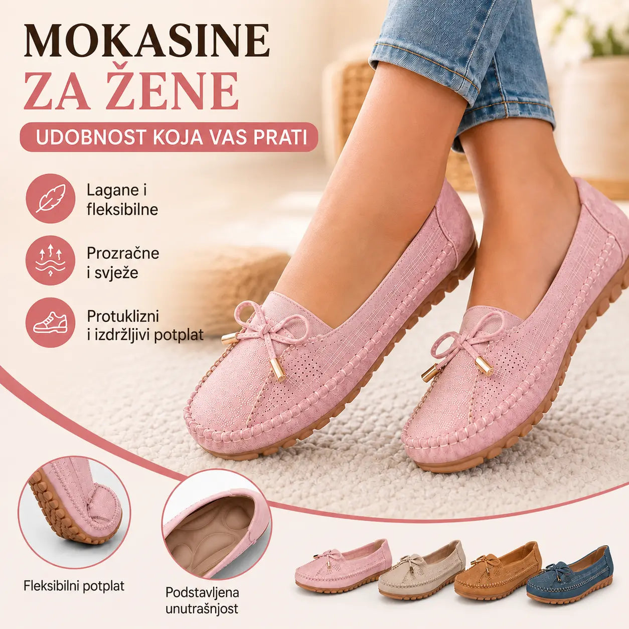 【Veličine 36-43】🔥 Ženske ortopedske cipele, izrađene od prave kože, lagane, neklizajuće, prozračne i udobne.