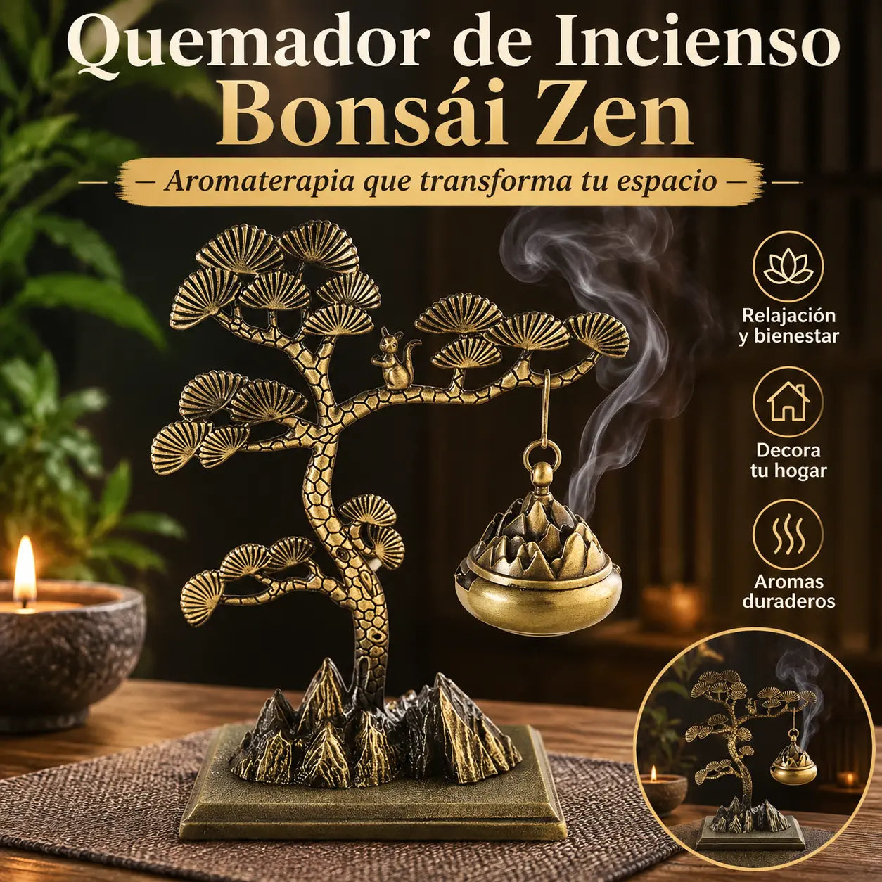 🔥🔥Quemador de incienso con adornos creativos Quemador de aromaterapia Elk Home