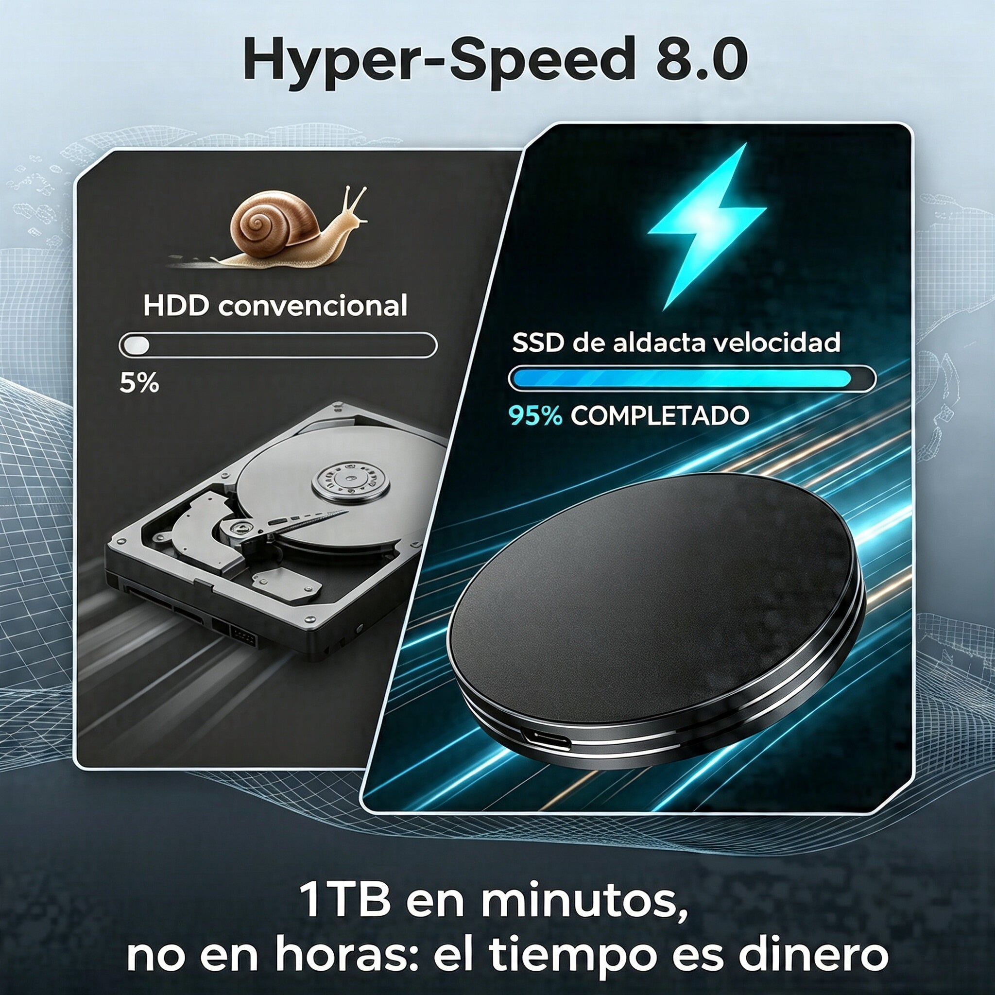 【8TB】🧲 SSD externo magnético de 2 TB | ⚡ Lectura ultrarrápida de 1050 MB/s | USB 3.1 5 Gbps | Disco fino portátil para portátil, sobremesa y móvil 💻📱