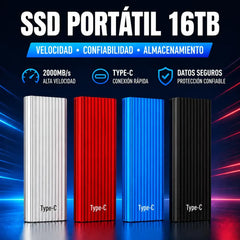 🏆Oferta por tiempo limitado⚡ 🔥Discos duros de estado sólido portátiles mini de alta capacidad de 16 TB con puerto USB tipo C