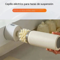 Cepillo eléctrico multifuncional colgante para limpiar vasos de agua/vasos de vidrio.