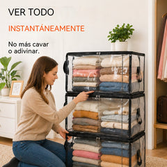 🔥Compre 1 y obtenga 2 gratis（3 piezas）📦Bolsa de almacenamiento de plástico transparente, grande, resistente y gruesa para ropa, mudanzas y almacenamiento