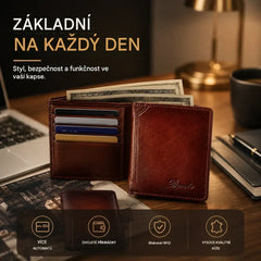 Nová pánská peněženka z pravé kůže s ochranou proti krádeži